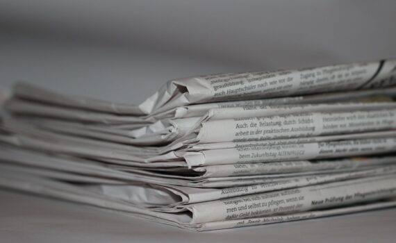 folded newspapers